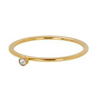 iXXXi ring Zirconia 1 Stone Crystal Goud  R3905-01
