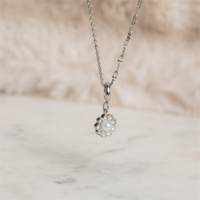 Halsketting Pearly Petal Zilver 