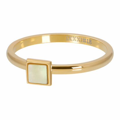 iXXXi ring Yellow Shell Stone Square Goud 2mm R04213-01