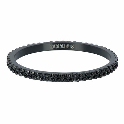 iXXXi ring Caviar 2 mm Zwart R02806-05