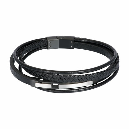 iXXXi Men Armband. Zwart met staal