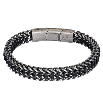 iXXXi Men Armband. Metaal met zwart BRANDON