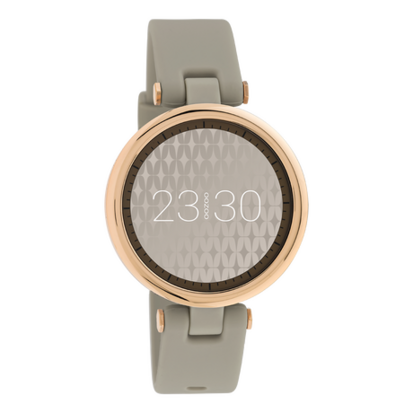 OOZOO Horloge 38 mm - Q00402 Rose Gold smartwatch with taupe rubber strap