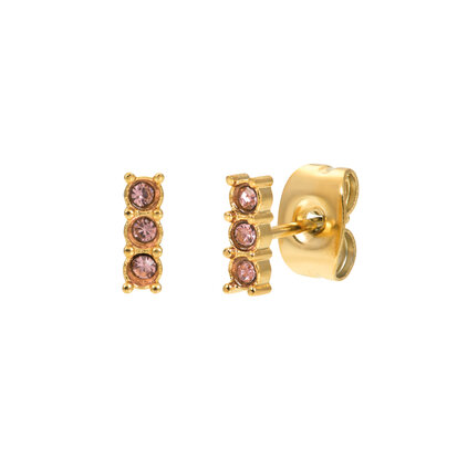 ixxxi Earstuds Triple Stone pink Gold E04707-01