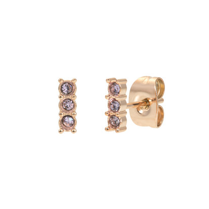 ixxxi Earstud Triple Stone Tanzanite Rose-gold E04708-02