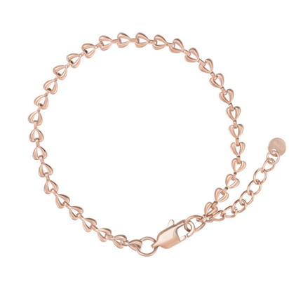 Armband Chained Hearts Rose Goud 