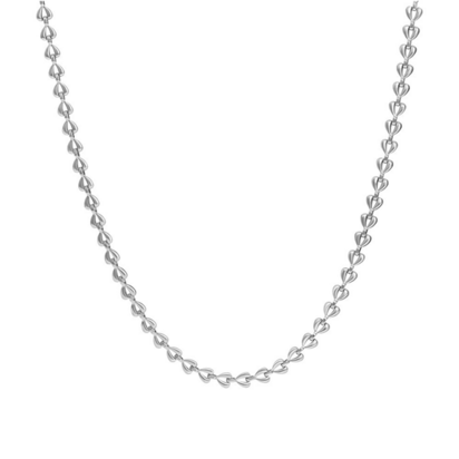 Halsketting Chained Hearts Zilver 
