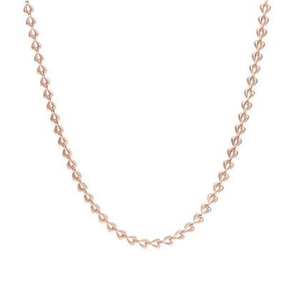 Halsketting Chained Hearts Rose Goud 