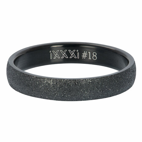 iXXXi Ring Sandblasted zwart 4mm R03001-04