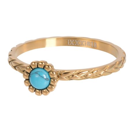 iXXXi Ring Inspired Turquoise Goud R05904-01
