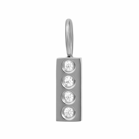 iXXXi Ketting Charms Design rectangle zilver