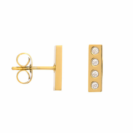 iXXXi oorbellen studs Design Rectangle goud