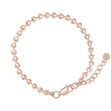 Armband Chained Hearts Rose Goud 