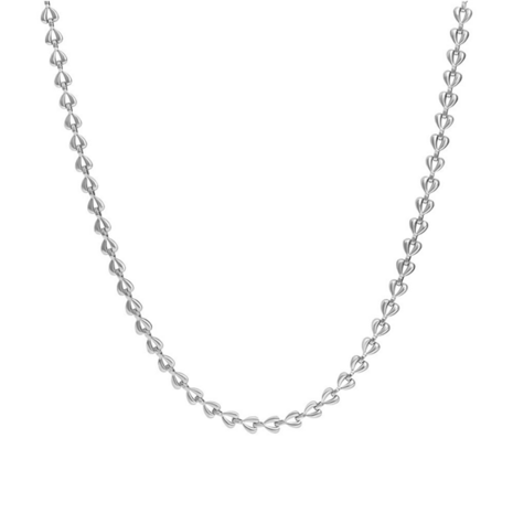 Halsketting Chained Hearts Zilver 